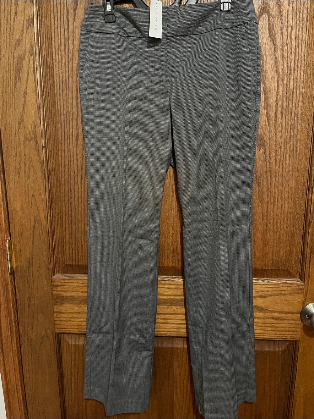 Ann Taylor Black and White Micro-Pattern Dress Pants